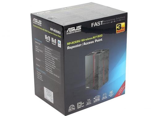 Усилитель Wi-Fi сигнала ASUS RP-AC68U Беспроводной повторитель стандарта Wi-Fi 802.11ac 1900 Мбит/с