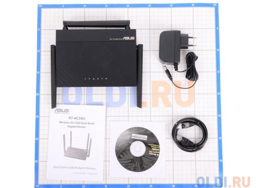 Маршрутизатор ASUS RT-AC58U Двухдиапазонный маршрутизатор AC1200,  Gigabit LANx4,  USB 3.0 x1  3G/4G/Printer server  4x5dbi