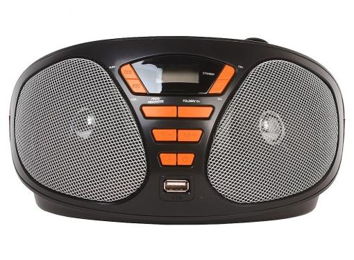 Аудиомагнитола BBK BX180U черный/оранжевый