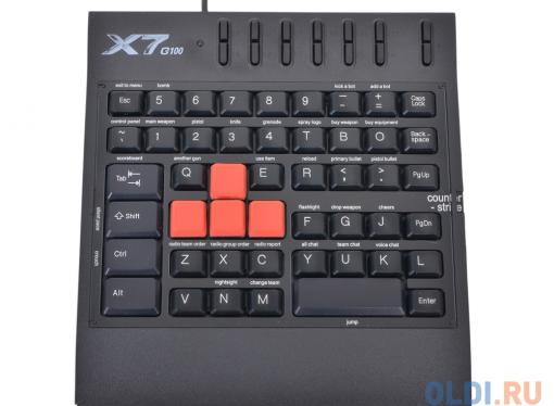 Клавиатура A4Tech X7-G100 Черная, игровая