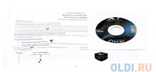 Клавиатура A4Tech X7-G800V, USB, память-96Кб, влагозащищенная, 15 программируемых клавиш, 7 мультимедиа клавиш, частота опроса-1000Гц