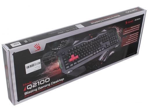 Клавиатура + мышь A4 Bloody Q2100 (Q210+Q9) черный USB Multimedia Gamer