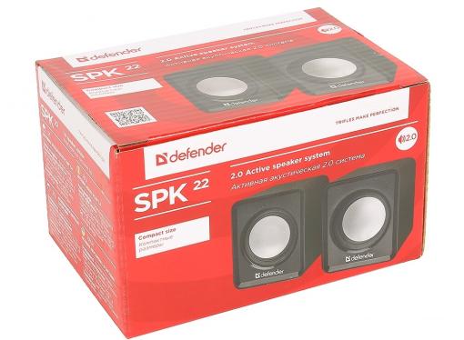 Колонки DEFENDER SPK 22 чёрный 5 Вт, питание от USB