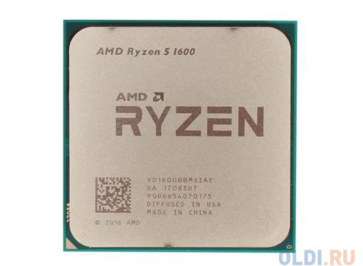Процессор AMD Ryzen 5 1600 BOX 65W, 6C/12T, 3.6Gh(Max), 19MB(L2-3MB+L3-16MB), AM4 (YD1600BBAEBOX)