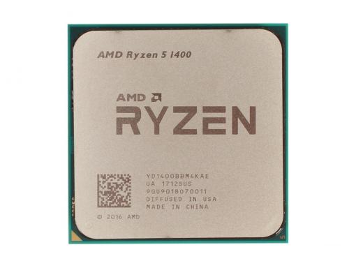 Процессор AMD Ryzen 5 1400 OEM 65W, 4C/8T, 3.4Gh(Max), 10MB(L2-2MB+L3-8MB), AM4 (YD1400BBM4KAE)