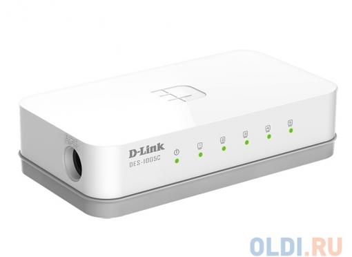 Коммутатор D-Link DES-1005C/A1A Неуправляемый коммутатор с 5 портами 10/100Base-TX и функцией энергосбережения