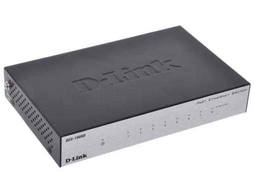 Коммутатор D-Link Switch DES-1008D/RU (8ports, 10/100Mbps)