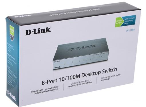 Коммутатор D-Link Switch DES-1008D/RU (8ports, 10/100Mbps)