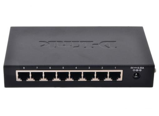 Коммутатор D-Link Switch DES-1008D/RU (8ports, 10/100Mbps)