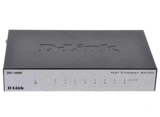 Коммутатор D-Link Switch DES-1008D/RU (8ports, 10/100Mbps)
