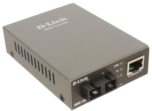 Медиаконвертер D-Link DMC-F02SC/A1A Медиаконвертер с 1 портом 10/100Base-TX и 1 портом 100Base-FX с разъемом SC для многомодового оптического кабеля (