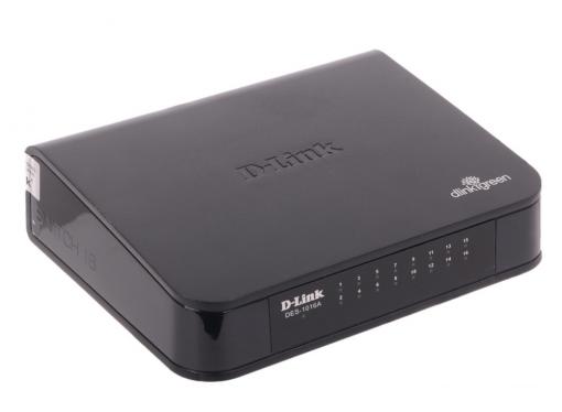 Коммутатор D-Link DES-1016A/E1B Неуправляемый коммутатор с 16 портами 10/100Base-TX и функцией энергосбережения