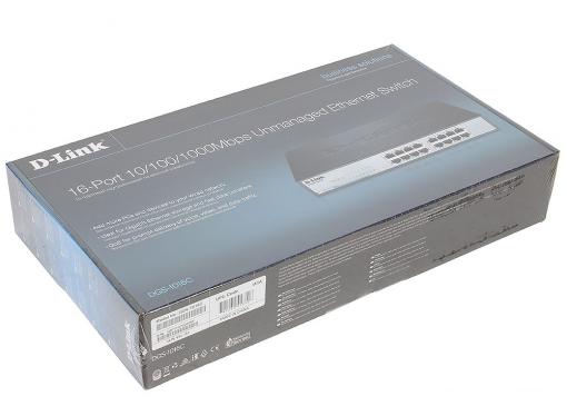 Коммутатор D-Link DGS-1016C/A1A Неуправляемый коммутатор с 16 портами 10/100/1000Base-T, функцией энергосбережения и поддержкой QoS