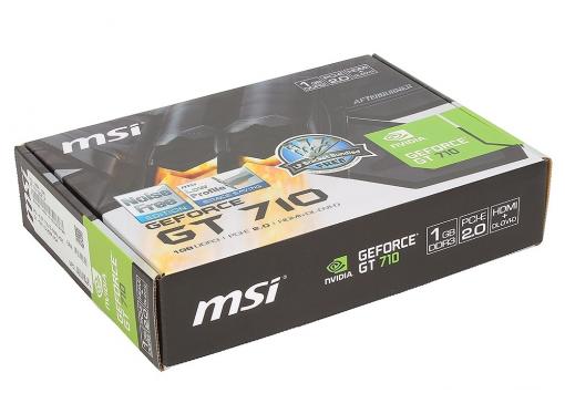 Видеокарта 1Gb (PCI-E) MSI GT 710 1GD3H LP (GFGT710, GDDR3, 64 bit, HDCP, VGA, DVI, HDMI, Retail)