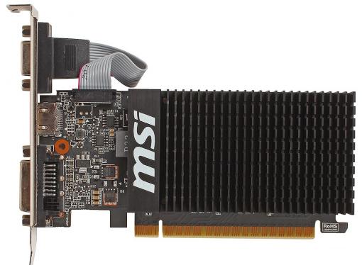 Видеокарта 1Gb (PCI-E) MSI GT 710 1GD3H LP (GFGT710, GDDR3, 64 bit, HDCP, VGA, DVI, HDMI, Retail)