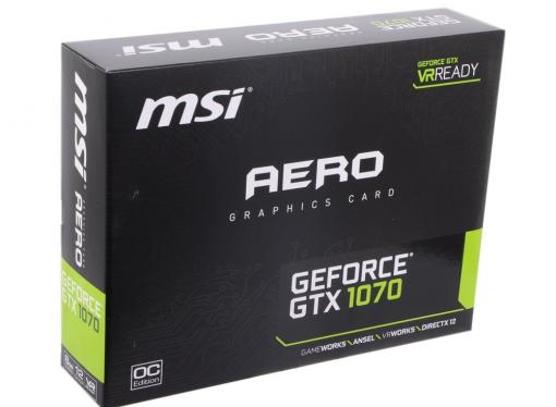 Видеокарта 8Gb (PCI-E) MSI GTX 1070 AERO 8G OC (GTX1070, GDDR5, 256bit, HDCP, DVI, HDMI, 3*DP, Retail)