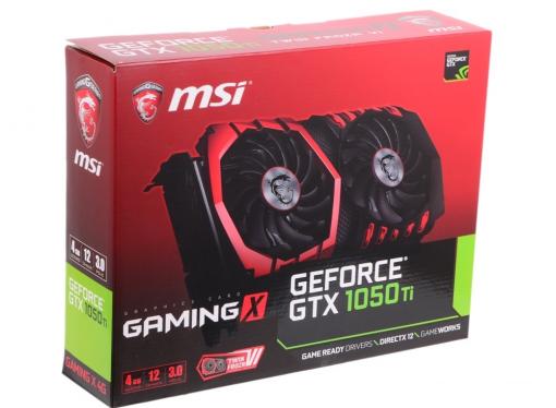 Видеокарта MSI GeForce GTX 1050 Ti GAMING X 4G 4Gb 1290MHz NVIDIA GTX1050 Ti/GDDR5/7108MHz/128 bit/PCI-E/ DVI DP HDMI