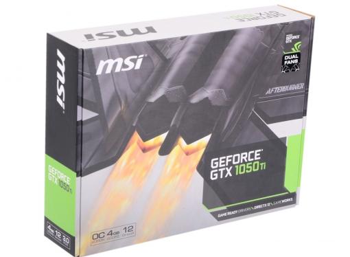 Видеокарта MSI GeForce GTX 1050 Ti 4GT OC 4Gb 1341Mhz NVIDIA GTX1050 Ti/GDDR5/7008Mhz/128 bit/PCI-E/DVI,DP,HDMI