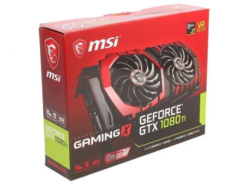 Видеокарта MSI GeForce GTX 1080 Ti GAMING X 11G 11Gb 1544Mhz NVIDIA GTX1080 Ti/GDDR5X/11016MHz/352 bit/PCI-E/ DVI DP HDMI