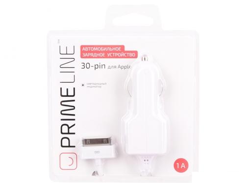 Автомобильное зарядное устройство Prime Line 2200 30-pin для Apple, 1A, белый