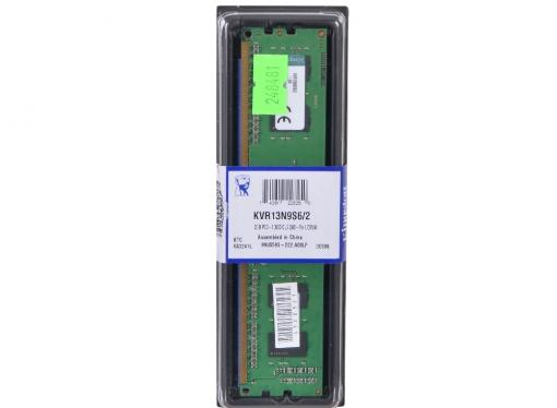 Оперативная память Kingston DDR3 2Gb, PC10600, DIMM, 1333MHz (KVR13N9S6/2) Retail