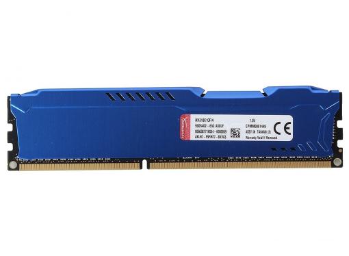 Память DDR3 4Gb (pc-15000) 1866MHz Kingston HyperX Fury Blue Series CL10 <Retail> (HX318C10F/4)