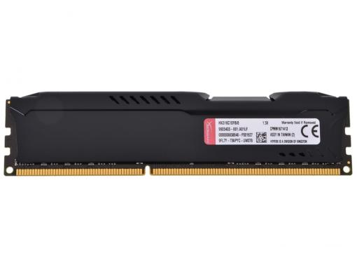 Оперативная память Kingston HyperX Fury DDR3 8Gb, PC12800, DIMM, 1600MHz (HX316C10FB/8) Black Series CL10 [Retail]