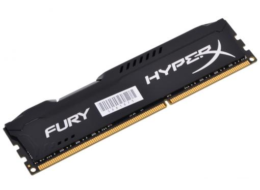 Оперативная память Kingston HyperX Fury DDR3 8Gb, PC12800, DIMM, 1600MHz (HX316C10FB/8) Black Series CL10 [Retail]