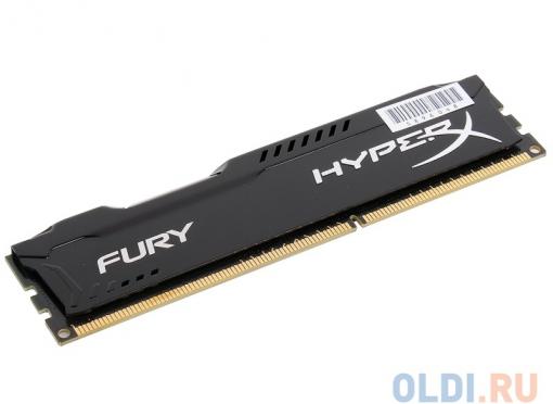 Оперативная память Kingston HyperX Fury DDR3 4Gb, PC12800, DIMM, 1600MHz (HX316C10FB/4) Black Series CL10 [Retail]