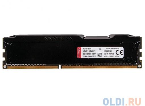 Оперативная память Kingston HyperX Fury DDR3 4Gb, PC12800, DIMM, 1600MHz (HX316C10FB/4) Black Series CL10 [Retail]