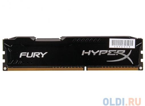 Оперативная память Kingston HyperX Fury DDR3 4Gb, PC12800, DIMM, 1600MHz (HX316C10FB/4) Black Series CL10 [Retail]