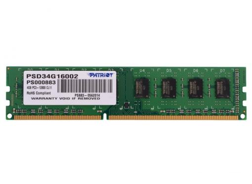 Память DDR3 4Gb (pc-12800) 1600MHz Patriot PSD34G16002