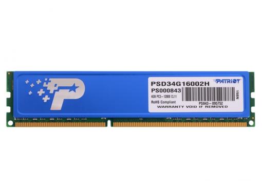 Память DDR3 4Gb (pc-12800) 1600MHz Patriot with HS PSD34G16002H