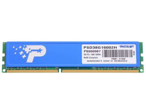 Память DDR3 8Gb (pc-12800) 1600MHz Patriot with HS PSD38G16002H