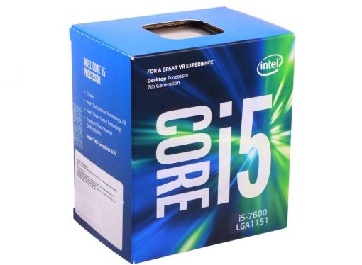 Процессор Intel Core i5-7600 BOX TPD 65W, 4/4, Base 3.50GHz - Turbo 4.10GHz, 6Mb, LGA1151 (Kaby Lake)