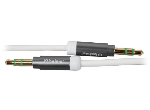 Кабель Belsis BS1021 audio 3,5мм jack/jack, 2м, позолоченные контакты, спиральный, белый