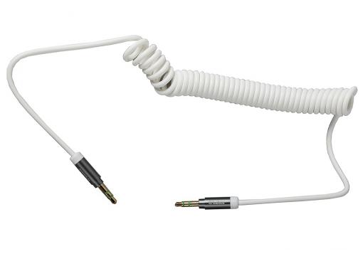 Кабель Belsis BS1021 audio 3,5мм jack/jack, 2м, позолоченные контакты, спиральный, белый