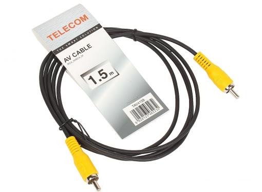 Кабель соединительный RCA (M) - RCA (M) черный 1,5m, Telecom (TAV4158-1.5M)