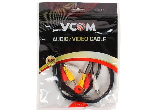 Кабель соединительный 3xRCA (M) - 3xRCA (M), 1,5m VCOM (VAV7150-1.5M)