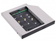 Адаптер оптибей Espada M2MS1295  (optibay, hdd caddy) mSATA/NGFF (M.2) SSD to miniSATA 9,5/12,7мм для подключения SSD mSATA/NGFF к ноутбуку вместо DVD