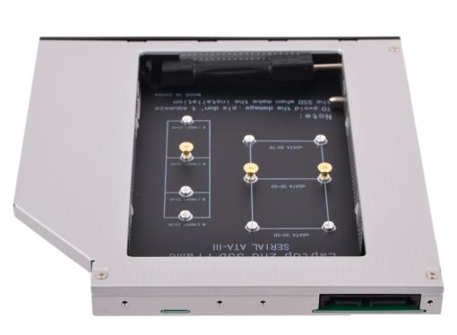 Адаптер оптибей Espada M2MS1295  (optibay, hdd caddy) mSATA/NGFF (M.2) SSD to miniSATA 9,5/12,7мм для подключения SSD mSATA/NGFF к ноутбуку вместо DVD