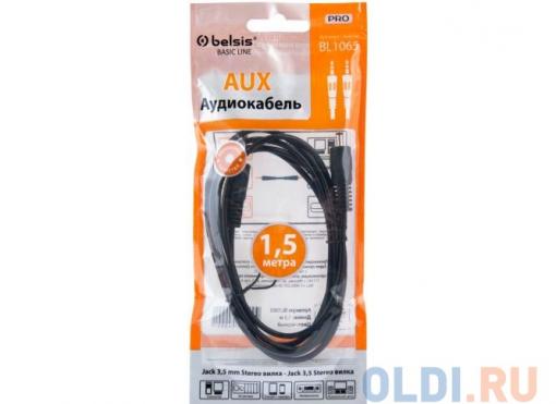 Кабель Belsis BL1065 (Jack 3.5 mm вилка - Jack 3.5 вилка, стерео-аудио, 1.5 м.)