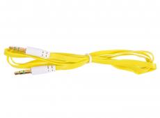 Кабель Belsis BL1102 (Jack 3.5 mm - Jack 3.5 mm,  вилка - вилка, стерео, 0,75 м, желтый плоский)