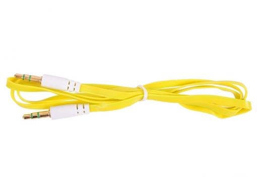Кабель Belsis BL1102 (Jack 3.5 mm - Jack 3.5 mm,  вилка - вилка, стерео, 0,75 м, желтый плоский)