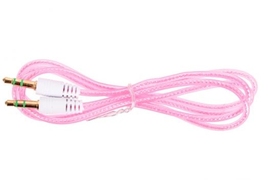 Кабель Belsis BL1106 (Jack 3.5 mm - Jack 3.5 mm, стерео, 0,75 м, прозрачный, малиновый)