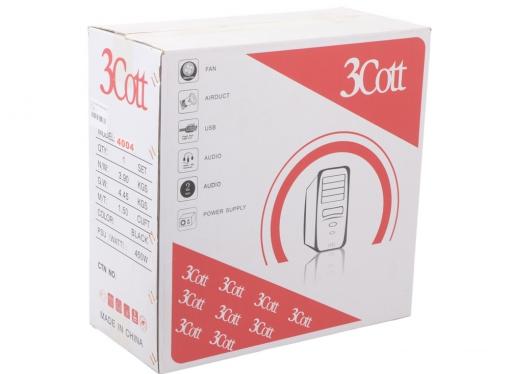 Корпус 3Cott 4004 ATX, 450Вт, USB Audio черный.