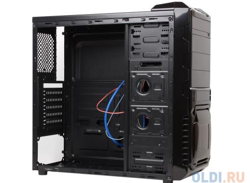 Корпус 3Cott 1810 ATX, без БП, окно, 1x USB3.0 (с доп. коннектором USB 2.0), 1x USB2.0,  2х12см LED новые красные вент-ры, HD аудио, фильтр от пыли.