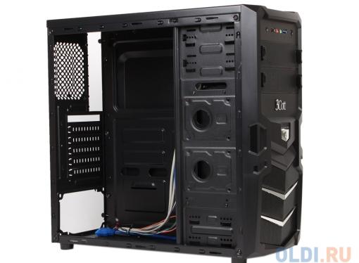 Корпус 3Cott 1815 ATX, без БП, окно, 1x USB3.0 (с доп. коннектором USB 2.0), 1x USB2.0,  2х12см LED новые красные вент-ры, HD аудио, фильтр от пыли.
