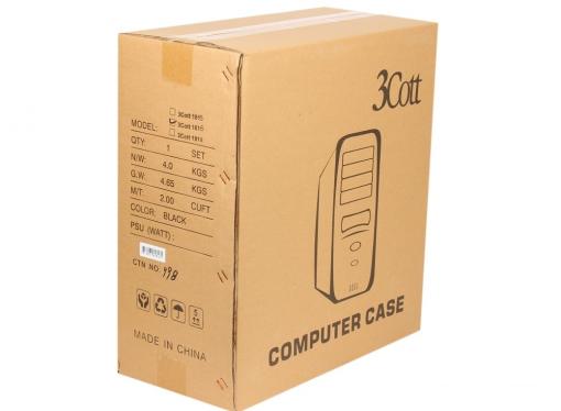 Корпус 3Cott 1816 ATX, без БП, окно, 1x USB3.0 (с доп. коннектором USB 2.0), 1x USB2.0,  2х12см LED новые красные вент-ры, HD аудио, фильтр от пыли.