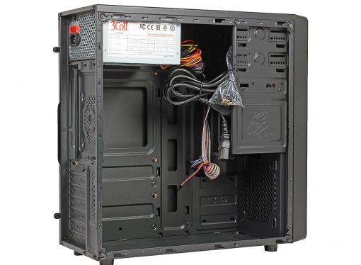 Корпус 3Cott 3C-ATX-J107, Black, ATX, блок питания 450 Вт, выходы USB 2.0x2,  Audio+Mic, материал шасси класса A, SPCC толщиной 0.5mm